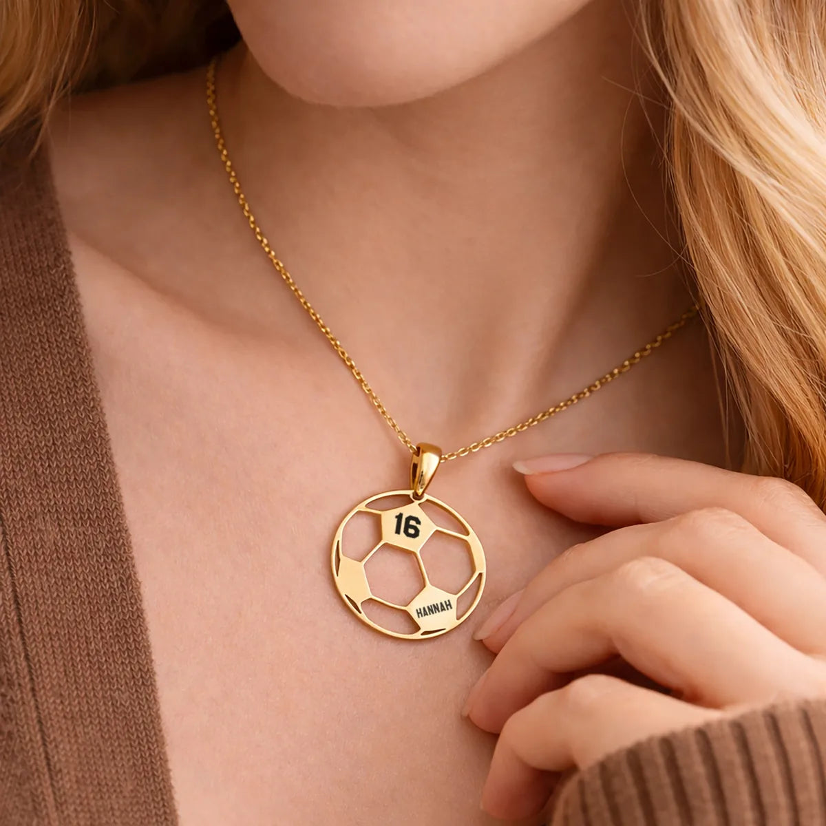 Crattia necklace worn by a model
